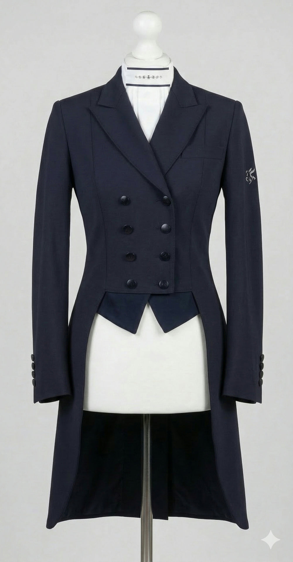 Ladies Isabell Dressage Tailcoat, Navy with reversible points - RTW
