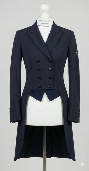Ladies Isabell Dressage Tailcoat, Navy with reversible points - RTW
