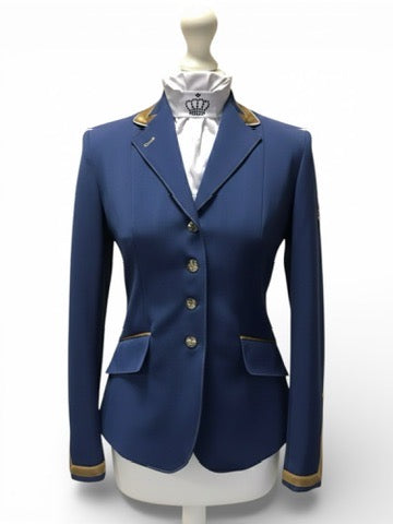 Ladies Charlotte Short Jacket, Classic Blue & New Gold