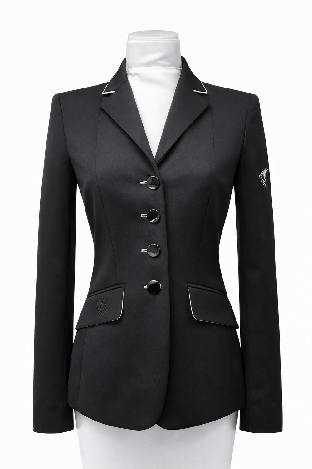 Ladies Charlotte Short Jacket - Black and Silver - RTW