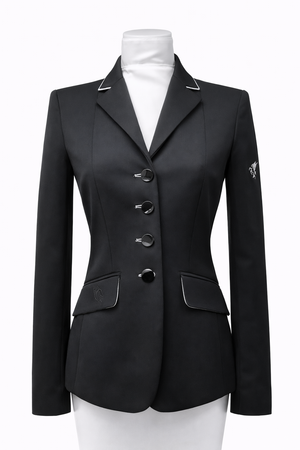 Ladies Charlotte Short Jacket - Black and Silver