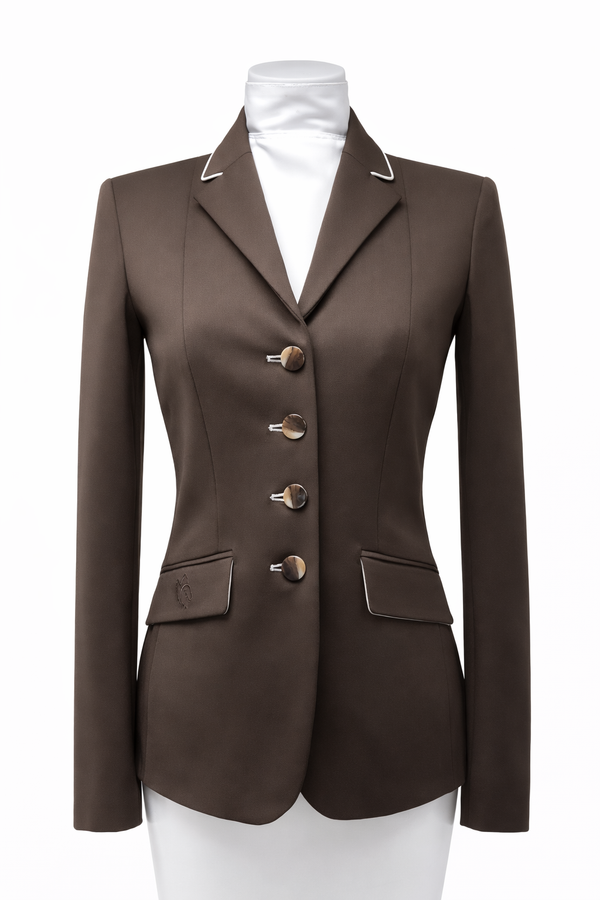 Ladies Charlotte Short Jacket - Chocolate and Champagne
