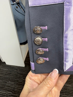 SALE - Ladies Charlotte Short Jacket, Slate Grey with lilac contrast UK Size 18 SPL