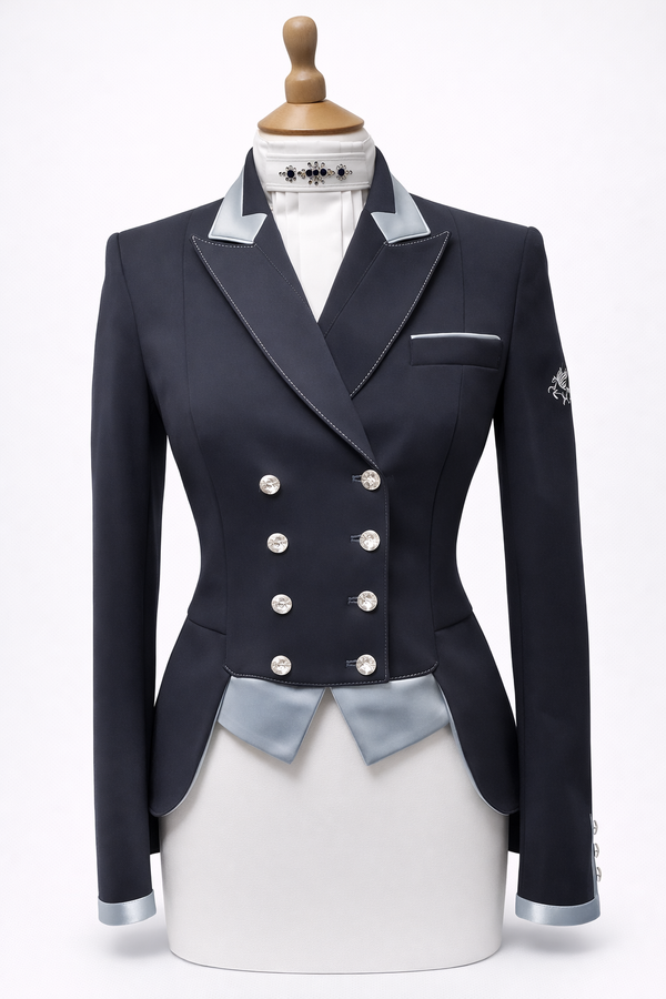 Ladies Catherine Short Tailcoat, Navy & Slate