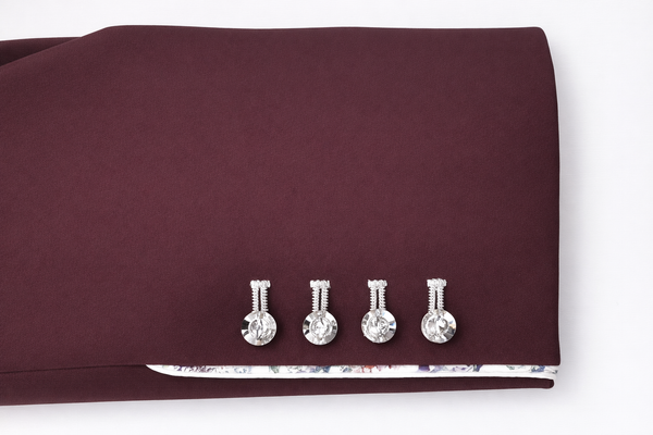 Ladies Catherine Short Tailcoat, Bordeaux & Liberty Print