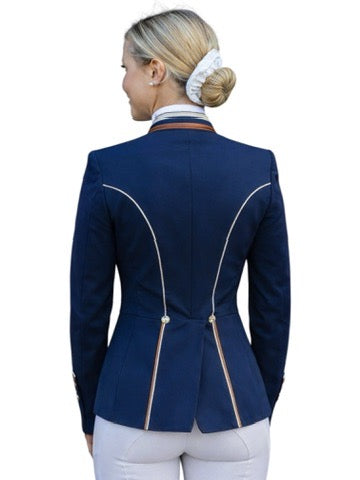 Ladies Catherine Short Tailcoat, Navy, Copper and Champagne Tri