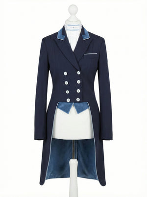 Ladies Isabell Dressage Tailcoat, Navy & Denim Detailing - RTW