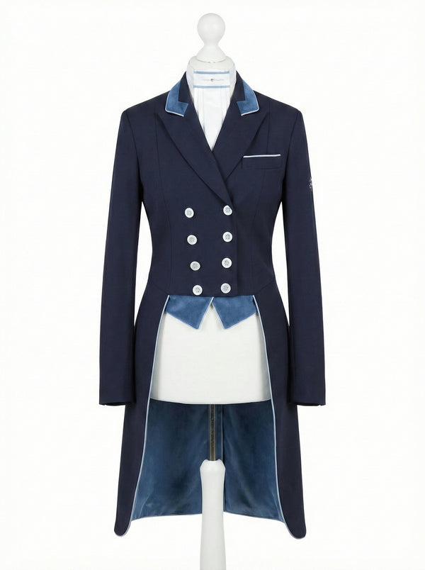 Ladies Isabell Dressage Tailcoat, Navy & Denim Detailing - RTW