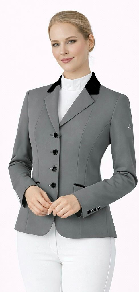 Ladies Charlotte Short Jacket - Classic Grey and Black