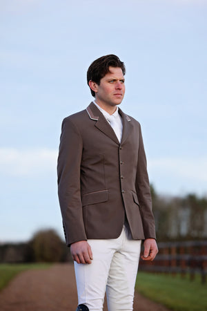 Cameron Short Jacket, Pebble and Coffee