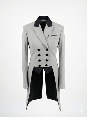 Ladies Isabell Dressage Tailcoat, Silver Grey & Black