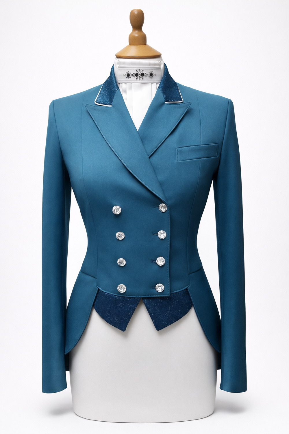 Ladies Catherine Short Tailcoat, Teal & Teal Dazzle