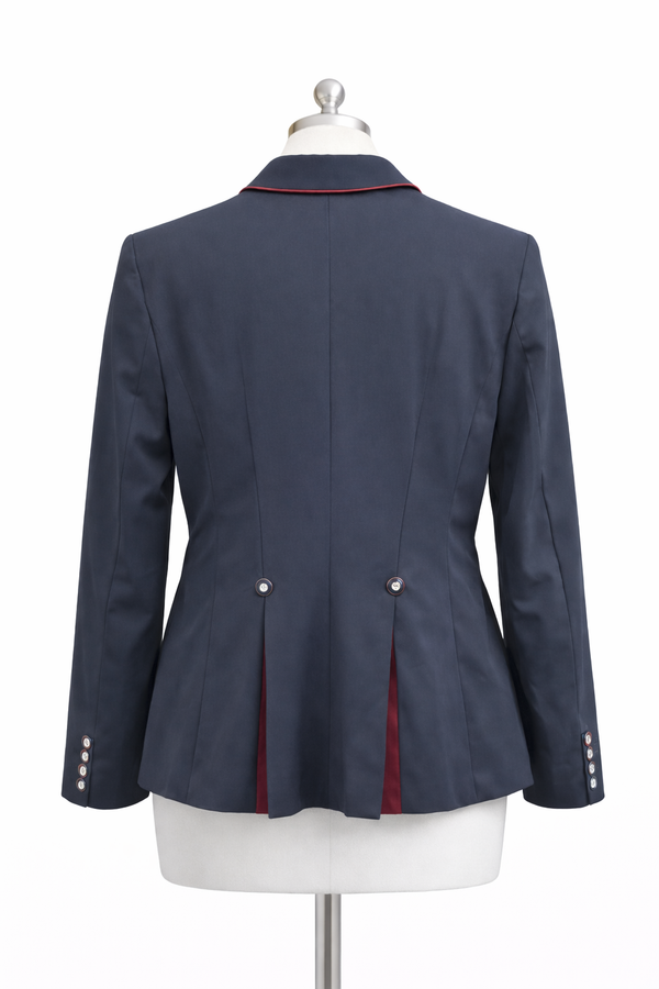 Sale Ladies Charlotte Short Jacket Navy with claret contrast UK Size 26 SPL