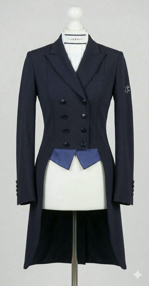 Ladies Isabell Dressage Tailcoat, Navy with reversible points - RTW
