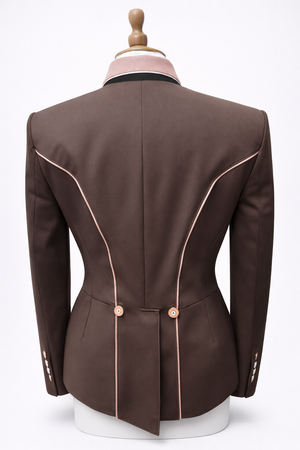 Ladies Catherine Short Tailcoat, Chocolate & Rose Gold Dazzle