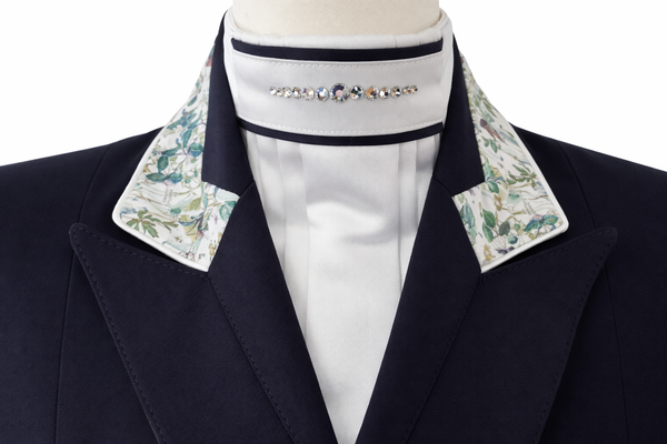 Ladies Isabell Dressage Tailcoat, Navy & Spring Flowers - RTW