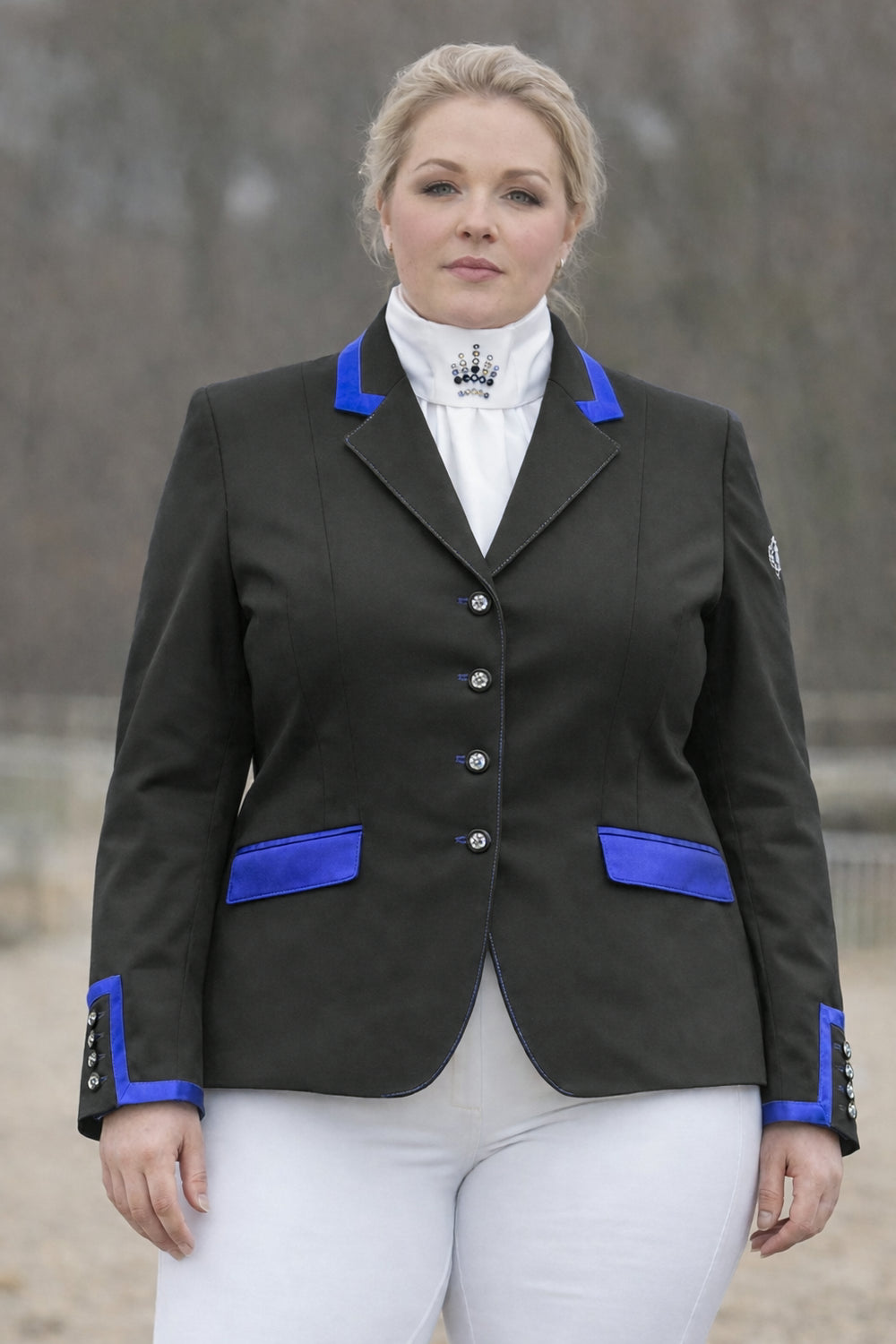 Sale Ladies Charlotte Short Jacket Navy with royal contrast  UK Size 20SPL