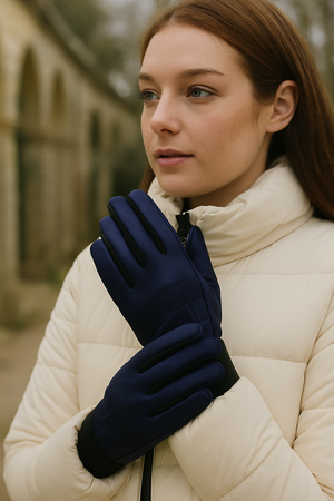 Winter Cashmere lined Navy Gloves