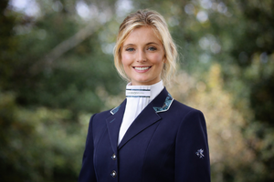 Ladies Charlotte Short Jacket, Navy & Teal Paisley