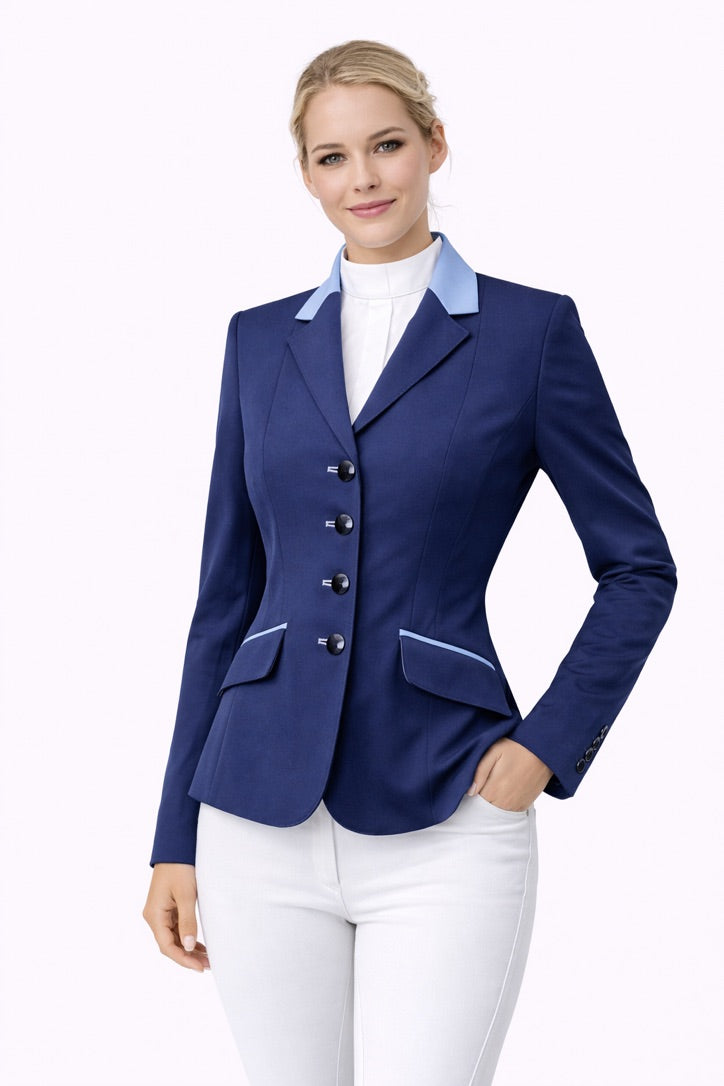 Ladies Charlotte Short Jacket - Deep Royal and Baby Blue