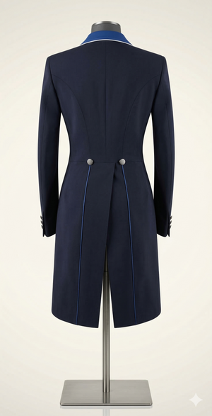 Ladies Isabell Dressage Tailcoat, Navy with Ocean & Tartan