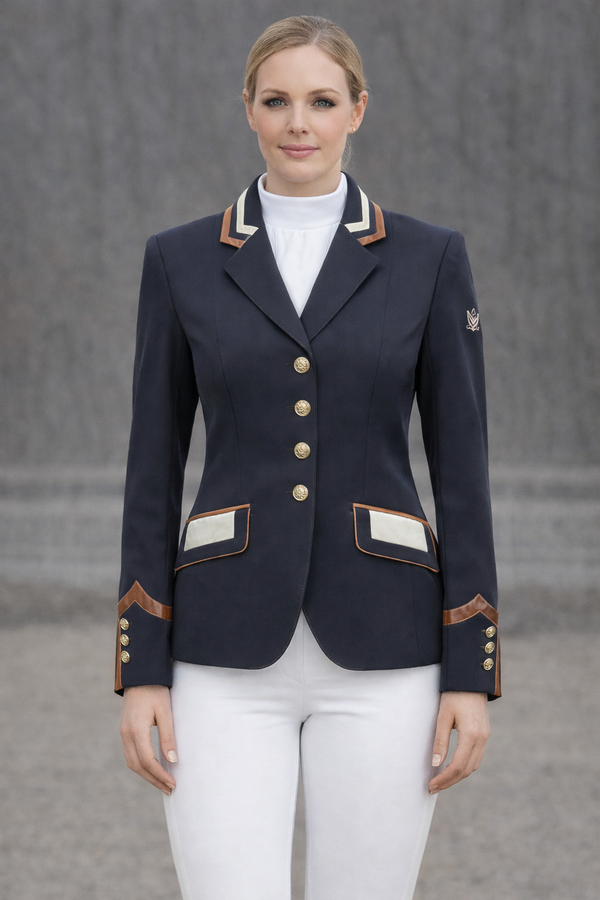 SALE Ladies Short Jacket, Charlotte, Black with copper and cream contrast size UK10 SPL