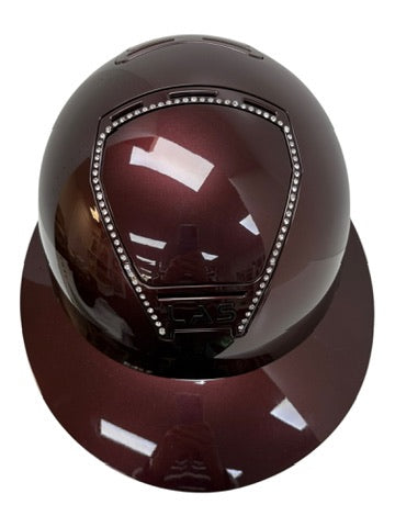 LAS Opera Frame Crystal LV Riding Helmet – Dark Burgundy