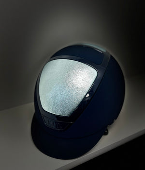 Sale Kask Helmet, navy matt shell with pale blue leather
