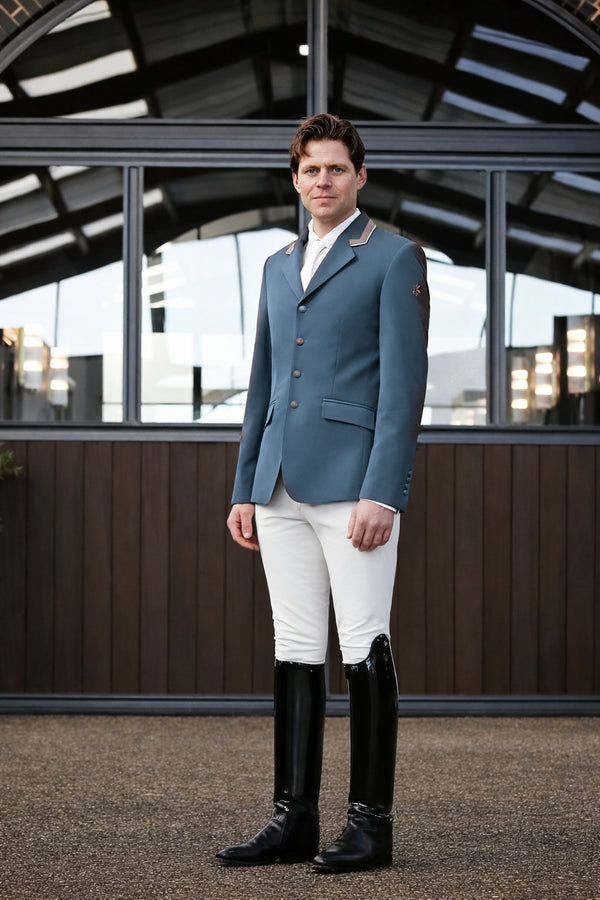 Cameron Short Jacket, Denim & Taupe