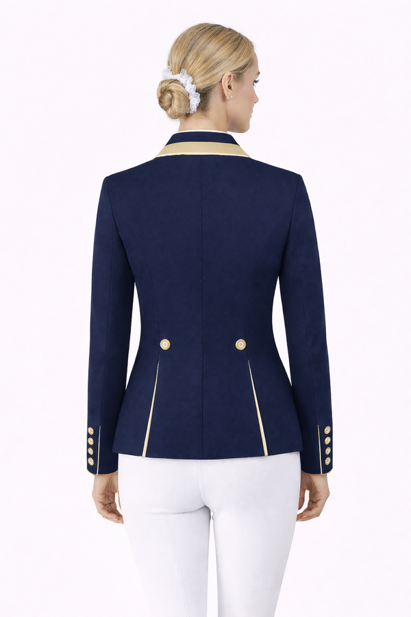 Ladies Charlotte Short Jacket, Navy & Gold