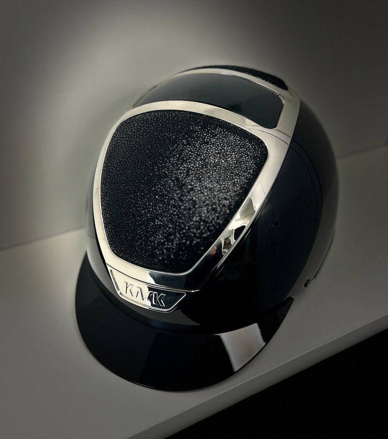 Kask Helmet, Black Shine with stunning sparkly black leather