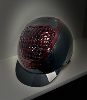 Kask Helmet, Grey Shine with Burgundy  leather