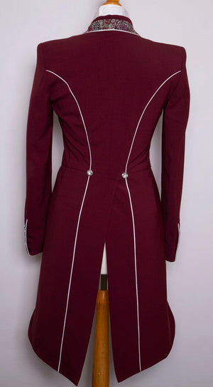 Ladies Isabell Dressage Tailcoat, Claret and Burgundy Liberty Print