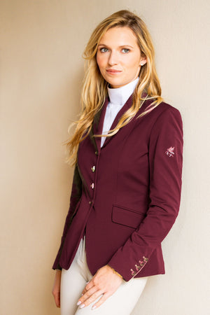 Ladies Charlotte Short Jacket, Claret - Custom measurements