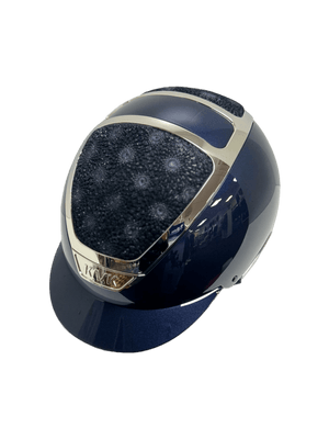 Kask Helmet, Navy Shine Blue Star Flower Leather