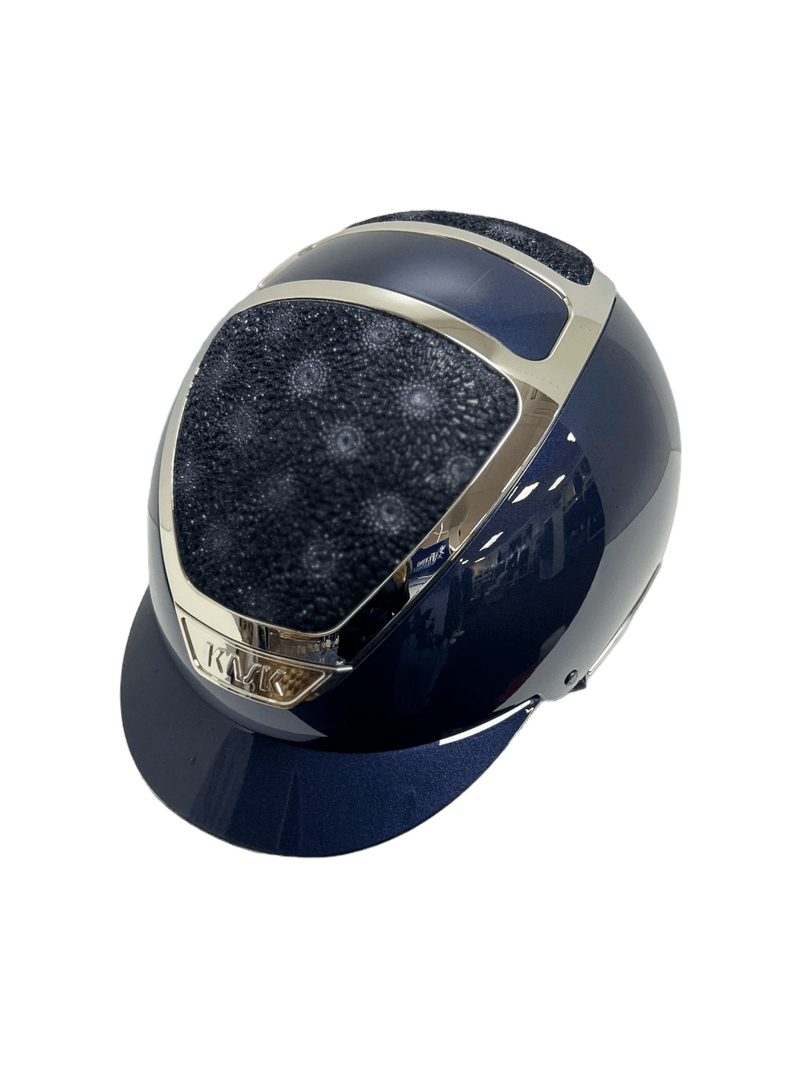 Kask Helmet, Navy Shine Blue Star Flower Leather