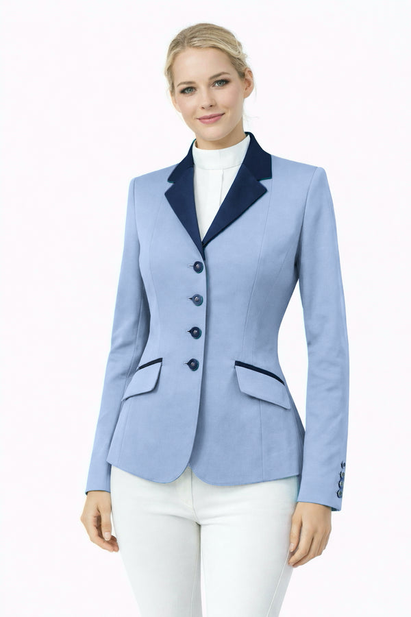 Ladies Charlotte Short Jacket - Baby Blue with Royal - RTW