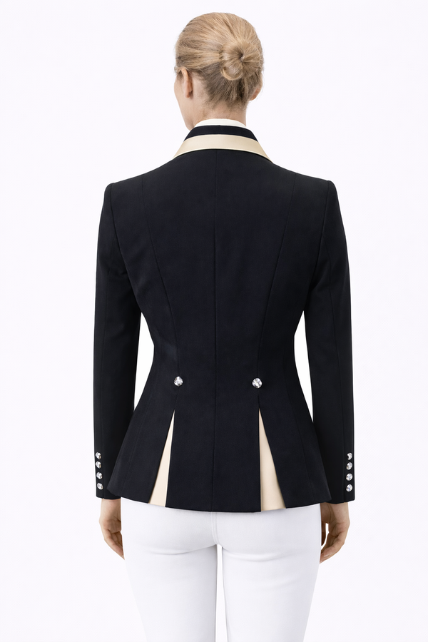 Ladies Charlotte Short Jacket, Black & Champagne