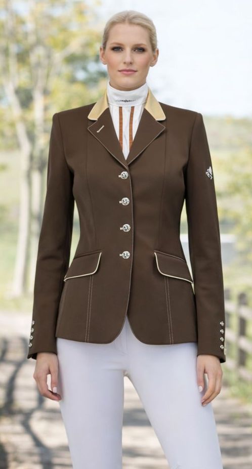 Sale Ladies Charlotte Short Jacket UK Size 8L FC Brown & Neo Gold Contrast