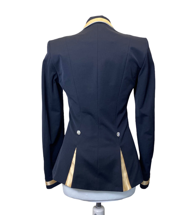 Ladies Gina Cutaway Short Jacket, Black & Neo Gold