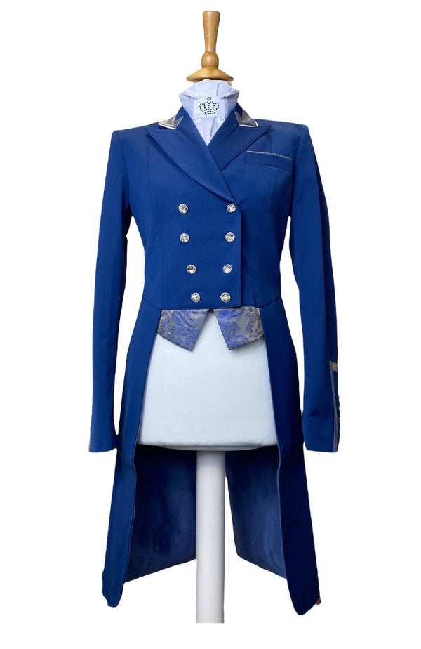Ladies Isabell Dressage Tailcoat, Classic Blue & Blue Silver Paisley