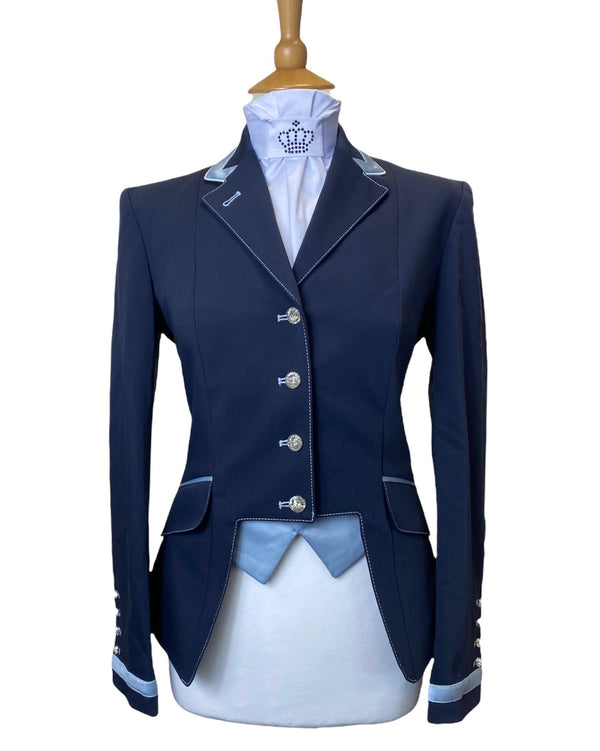 Ladies Gina Cutaway Short Jacket, Navy & Slate Detailing