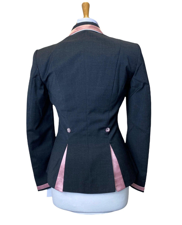 Ladies Charlotte Short Jacket,  Charcoal & Light Rose Pink