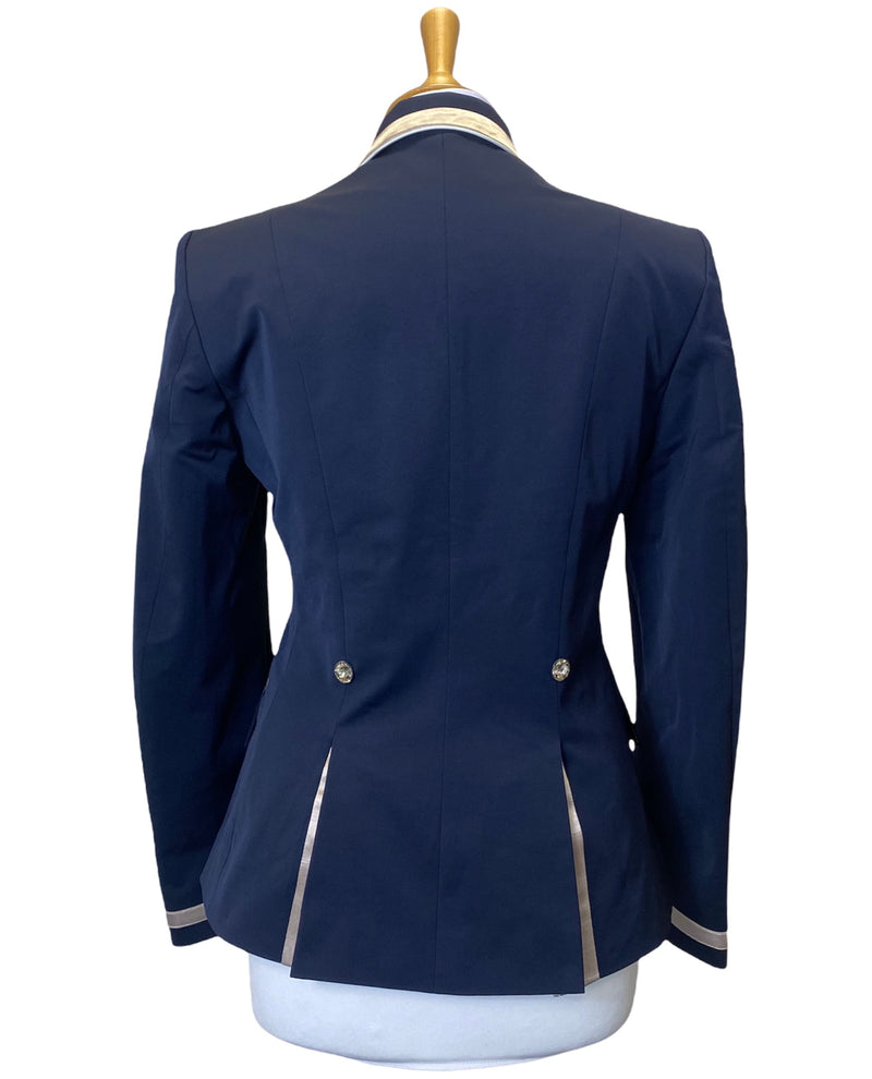 Ladies Gina Cutaway Short Jacket, Navy, Caramel