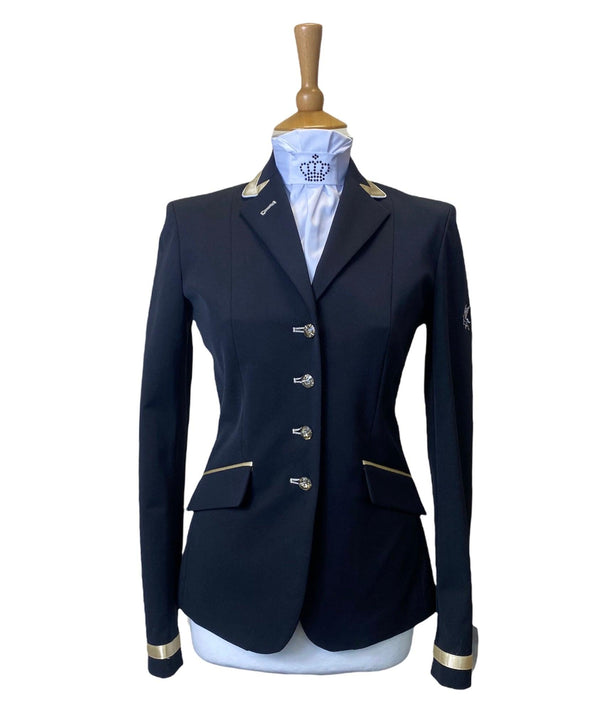 Ladies Charlotte Short Jacket, Black & Pale Gold - Custom Measurements