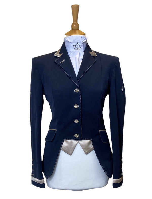 Ladies Gina Cutaway Short Jacket, Navy, Caramel