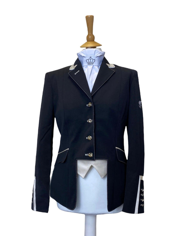 Ladies Gina Cutaway Short Jacket, Black & Prosecco Detailing