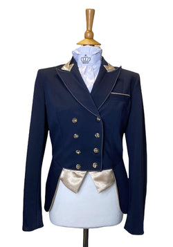 Ladies Catherine Short Tailcoat, Navy & Champagne