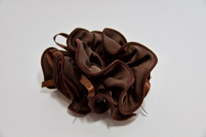 Satin Side Flower Scrunchie