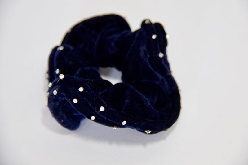 Crystal Edged Velvet Scrunchie